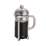 BonJour 8 Cup Monet French Press, Brushed Stainless Steel with Pink Accents