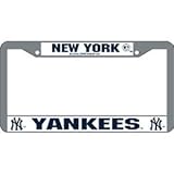 New York Yankees Chrome License Plate Frame FREE YANKEES GEL AIR FRESHENER!
