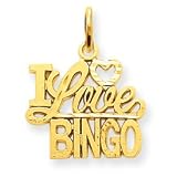 14k I Love Bingo Charm