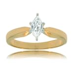 Marquise Diamond Engagement Ring 14K Gold Solitaire New