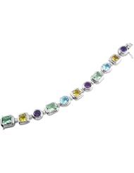 925 Sterling Silver 7.5 Inch Multi Stone Bracelet