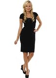 Koo-Ture Black Pleated Detail Stretch Fit Pencil Dress