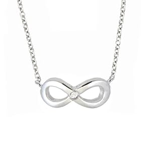 Collier en argent 925/1000 avec symbole infini, pendentif infinity