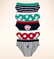 5 Pack Younger Boys Pure Cotton Monkey Slips