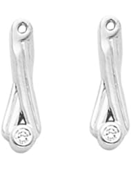Pair of 18K White Gold Diamond Earring Jackets - 0.06 Ct. -- LIFETIME WARRANTY