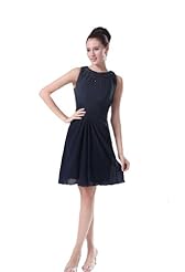 Knee Length Short Chiffon Jeweled Prom Dress/Party Dress 