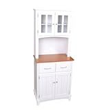 Brook Microwave Cart in White and Cherry