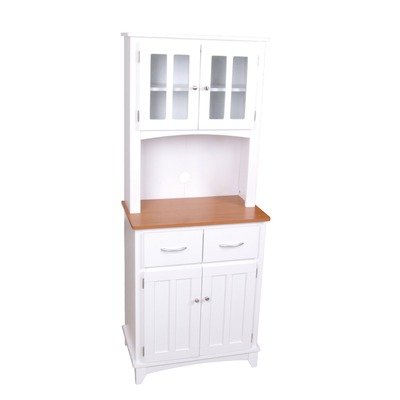 Brook Microwave Cart in White and Cherry