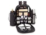 Picnic at Ascot Brighton Black Coffee Picnic Backpack 15-in.