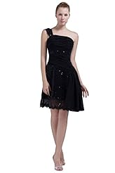 One Shoulder Short Lace Sequined Prom Dress/Party Dress/Wedding Dress 