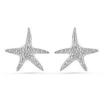 Sterling Silver Diamond Accent Starfish Earrings