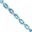 Blue Topaz Tennis Bracelet in Solid White gold 7 Inches Long