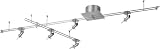Ambientehome 55046 Schienensystem ohne Glas Serie Kombi02, Halogen, 5-flammig, nickel matt