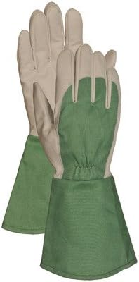 Bellingham C7352XL Thorn-Resistant Gauntlet Gloves, Leather Palm with Canvas Gauntlet, X-Large, Green Canvas/Grey Palm
