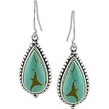 Sterling Silver Turquoise Teardrop Hook Earrings