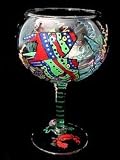 Angel Fish Design - Hand Painted - Grande Goblet - 17.5 oz.