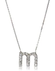 KC Designs "Initially Yours" 14k White Gold and Diamond Typewriter Lowercase Initial Pendant Necklace Chain 16"