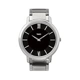 Men's Timex Black Dial Bracelet-Style Watch - Silvertone