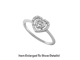 Beautiful 10k. White Gold Heart Shaped Diamond Promise Ring