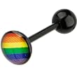 BIOPLAST Black RAINBOW LOGO Barbell Tongue Ring