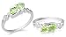 Trillion Cut Peridot Ring Sterling Silver Size 7