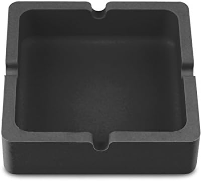 Home Yile Square Silicone Ashtray,Fireproof and Heat-resistant (Black)