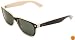 Ray-Ban New Wayfarer New Wayfarer Square Sunglasses,Black On Beige Frame/Green Lens,55 mm