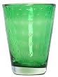 Hand Blown Glass Pine Green Bubbles Glass Set of Four 4.75"H 12oz