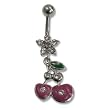 Stainless Steel Belly Ring with Clear Australian Crystals - 14g/5mm ball