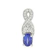 14K White Gold Tanzanite and Diamond Pendant