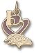 Baltimore Ravens Solid 10K Gold ''I Heart'' Logo 1/2'' Enamel Pendant