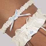 Embroidered I Do Wedding Garter in Ivory