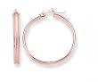 14K Rose and White Gold Hoop Earrings - 1.0"