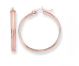 14K Rose and White Gold Hoop Earrings - 1.0