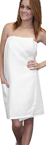 Florida Cottons Women's Hotel Spa Waffle Shower Wrap One Size White