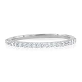 Pave Diamond Wedding Band Ring in Platinum Band (G, SI1, 0.32 cttw) Certificate of Authenticity