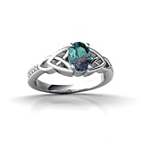 Sterling Silver Oval Created Alexandrite Celtic Ring