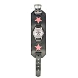 Pink Star Watch With Leather Wristband