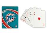 Miami Dolphins Team Logo Vortex Design Playing Cards