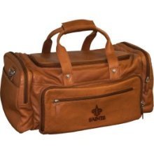 NFL New Orleans Saints Saddle Brown Leather Carry-on Bag