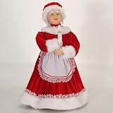24 Animated & Lighted Mrs. Santa Claus With Candle Christmas Figure
