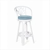 Valencia Indoor Rattan 30 Swivel Bar Stool Fabric: Palm Grove
