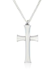 Bob Siemon Sterling Silver Pillar Cross Pendant Necklace, 24"