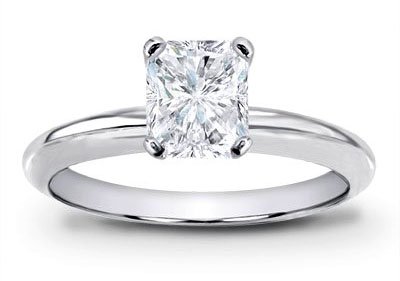 14k White Gold GIA Certified Radiant Cut Diamond Engagement Ring (3.14 Ct, D Color, VS2 Clarity) Free Ring Sizing