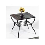 IMAGE OF Country Rustic Martinez Stone Top End Table # AM81033