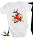 I Love Mom and Dad Heart Tattoo art baby onesie bodysuit White