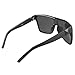 Asherangel Classic Retro Fashion Large Square Flat Top Aviator Sunglasses Black