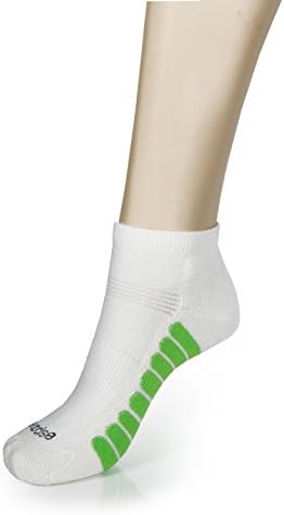 Bamboo Ankle Socks-Natural with Green Bands Size Medium