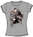 Search : Superman Justice League BRICKS Juniors Size Fitted Girly Silver Gray T-shirt Tee Shirt