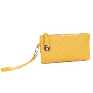 Carlo Dinah Women's New Fashion Imitation Lambskin Cute Korean Quilted Zipper Purse Clutch